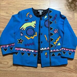 Vintage Indigo Moon Blazer Medium